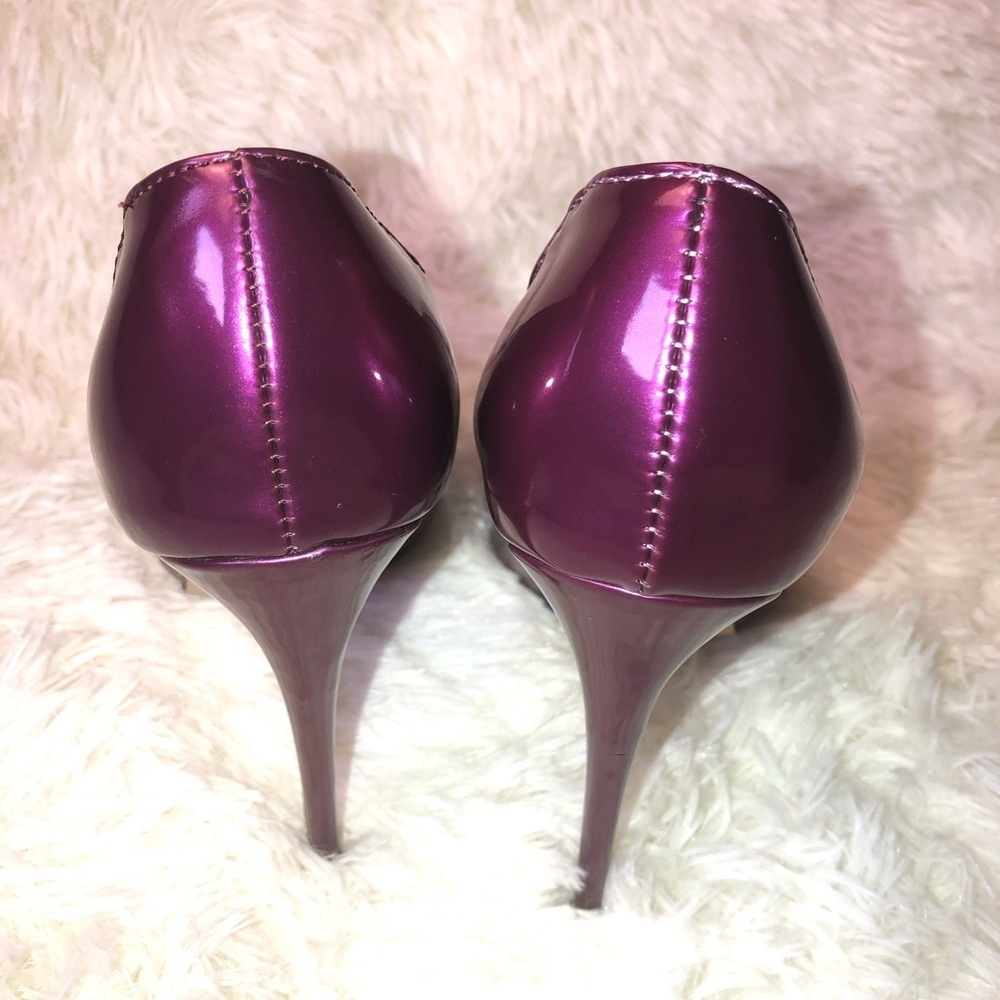 FSJ Metallic Plum Pointed-Toe Stiletto Heels - Women's - Picture 12 of 15